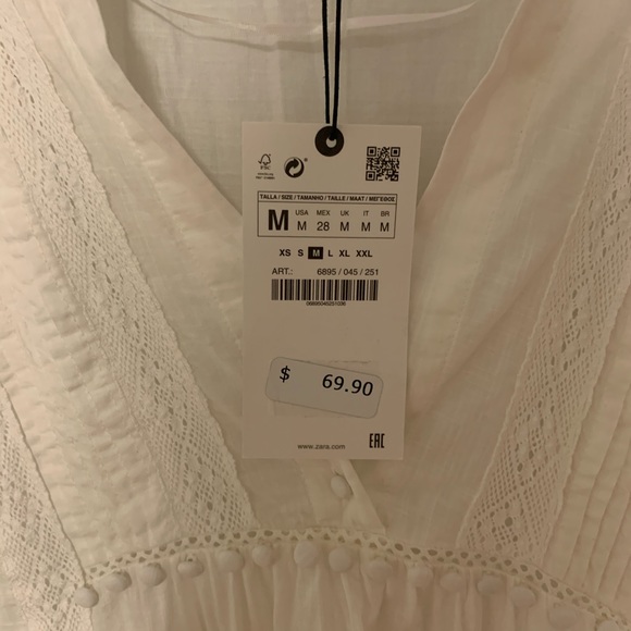 ZARA Embroidered Voluminous Dress - EUC - Size M - Picture 11 of 12